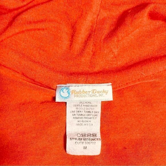 Orange Rubber Ducky sleeveless plunge neck tank top - Picture 6 of 9